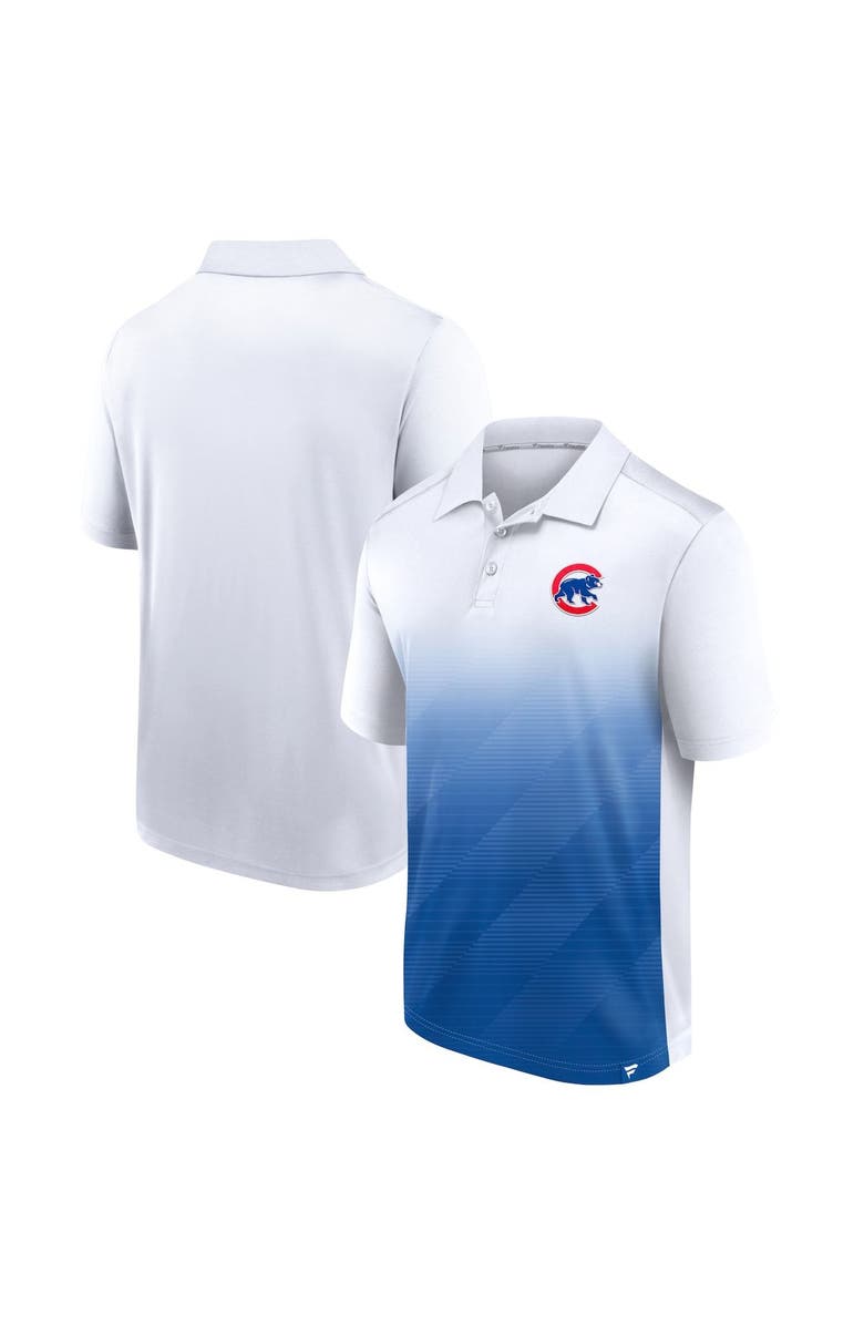 FANATICS Men's Fanatics Branded White/Royal Chicago Cubs Iconic Parameter Sublimated Polo, Main, color, 