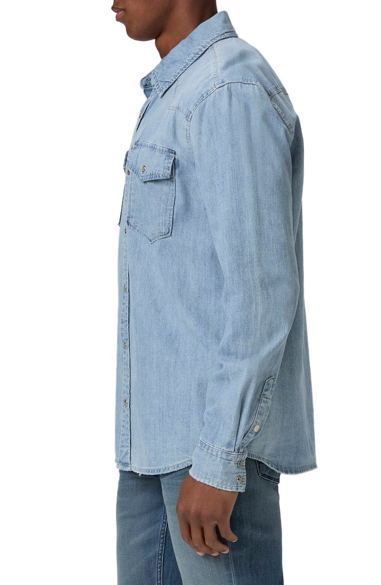 PAIGE Cazador Cotton Denim Snap-Up Western Shirt, Alternate, color, 