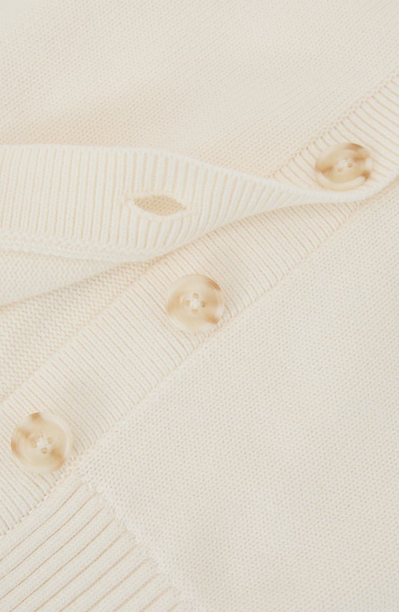 Reiss Anya Short Sleeve Cotton & Wool Cardigan, Alternate, color, Ivory