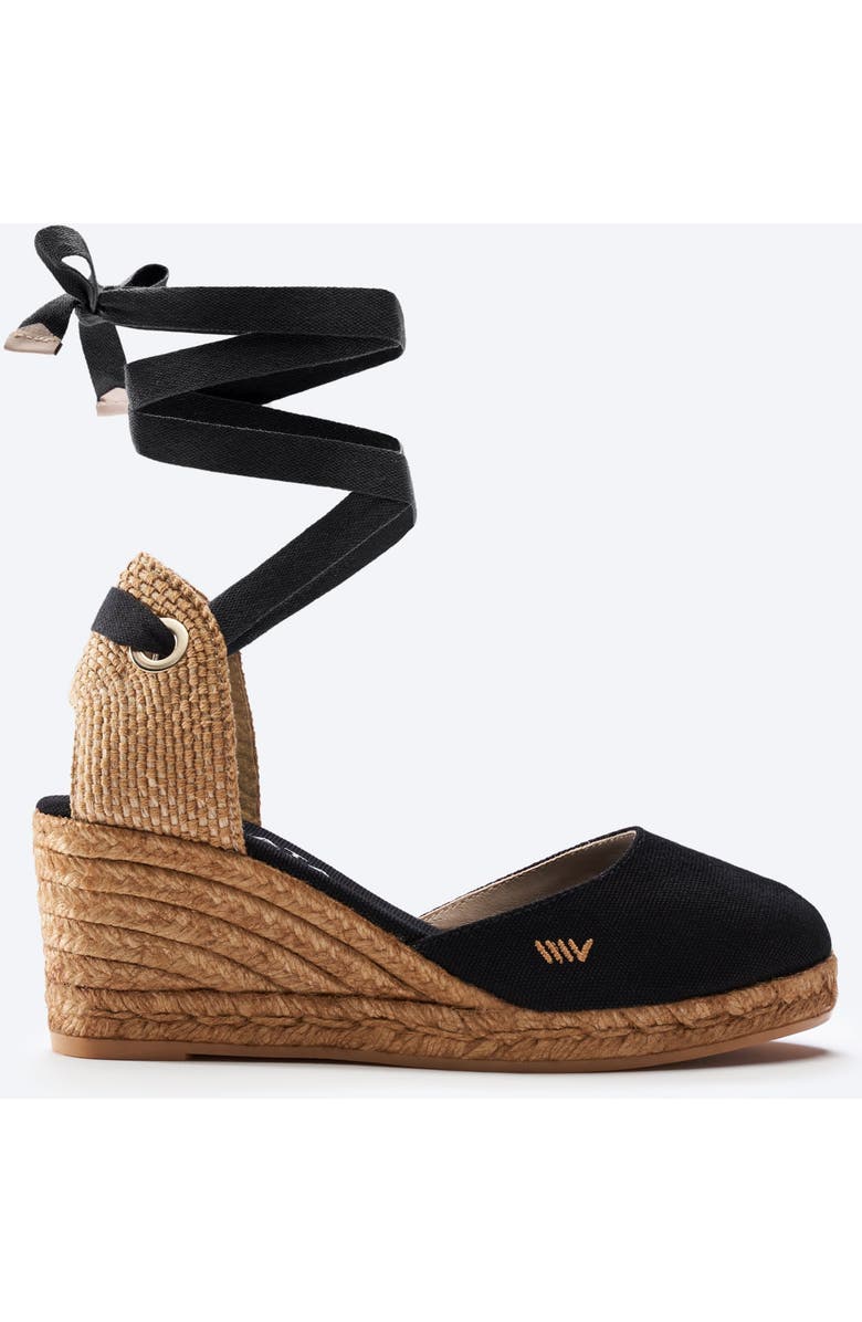 VISCATA Sagaro Canvas Espadrille Wedges, Main, color, Black