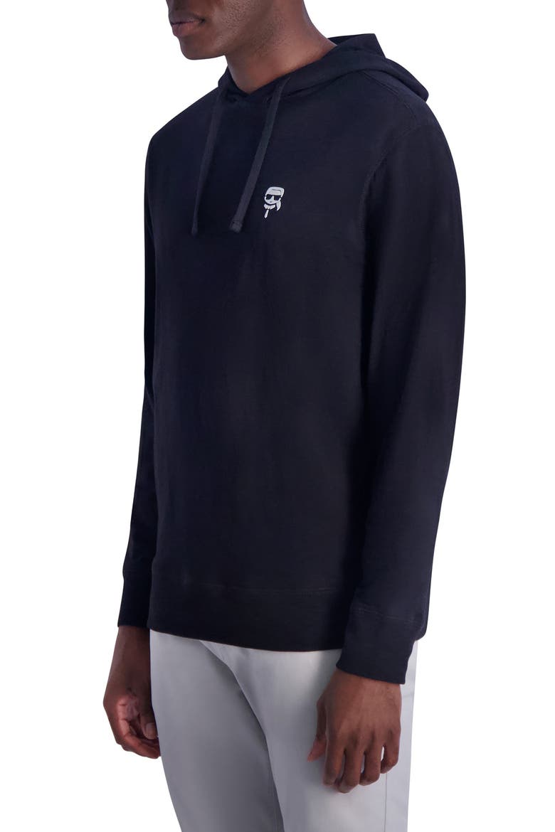 Slub Hooded Long Sleeve T-Shirt, Alternate, color, BLACK