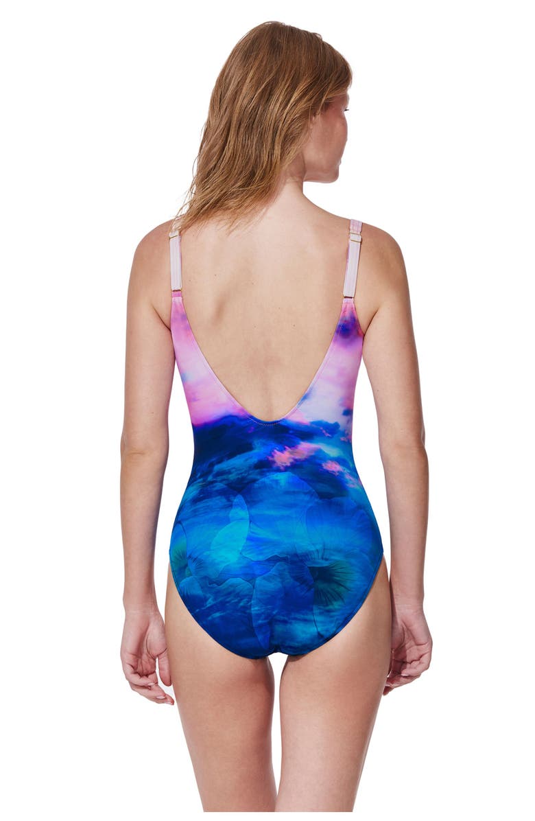 Gottex Under The Sea Square Neck One Piece, Alternate, color, The-Sea-Multi
