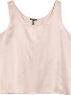 Eileen Fisher Scoop Neck Satin Tank