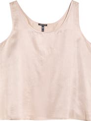 Eileen Fisher Scoop Neck Satin Tank