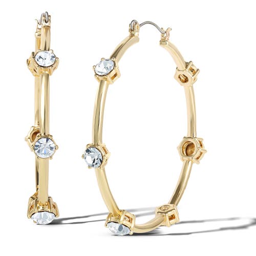 Jessica Simpson Drop And Hoop Earrings With Crystal Embellishments In Gold
