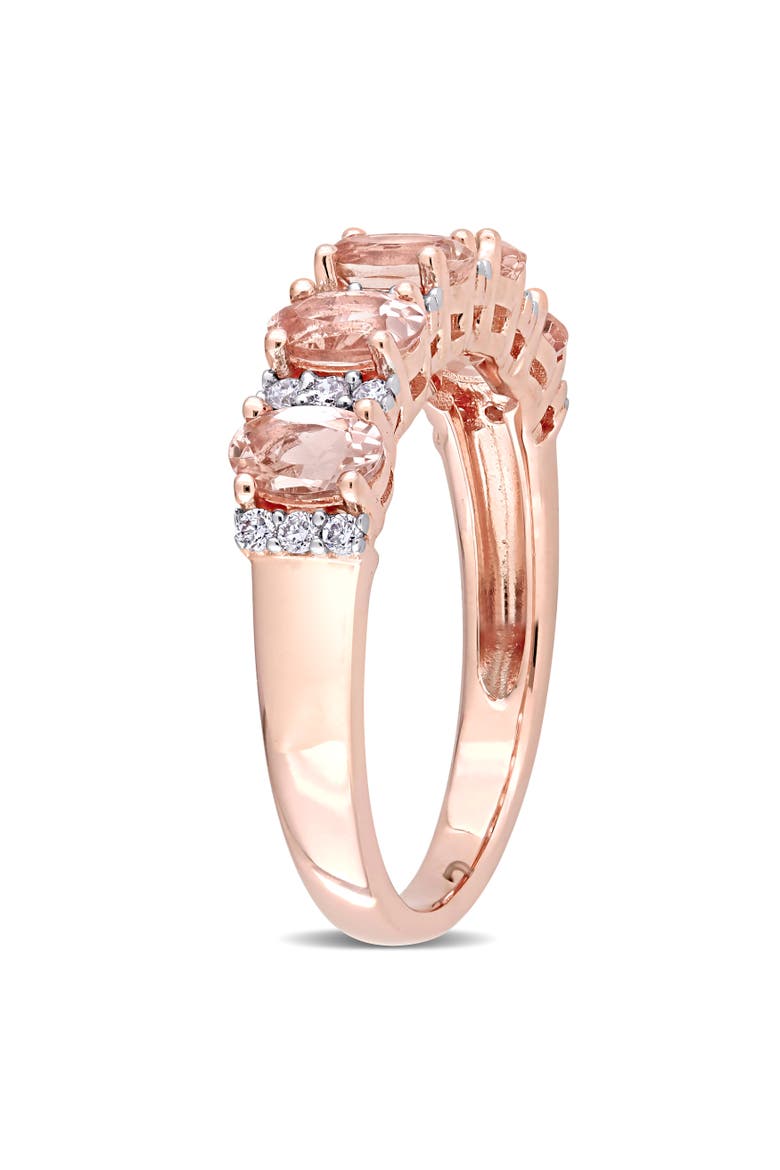 Morganite & Diamond Semi Eternity Ring 14k, Alternate, color, Morganite