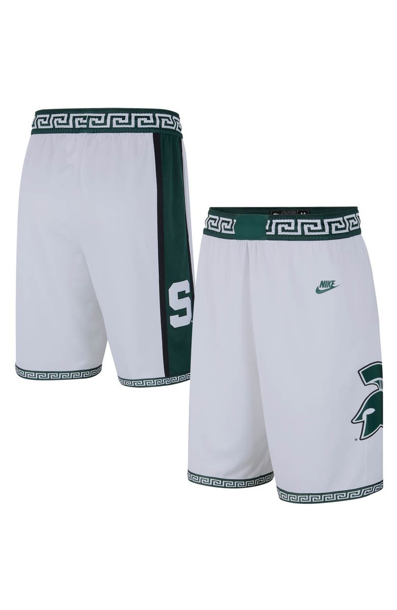 Nike Men's Nike White Michigan State Spartans Limited Retro Basketball Shorts, Main, color, White