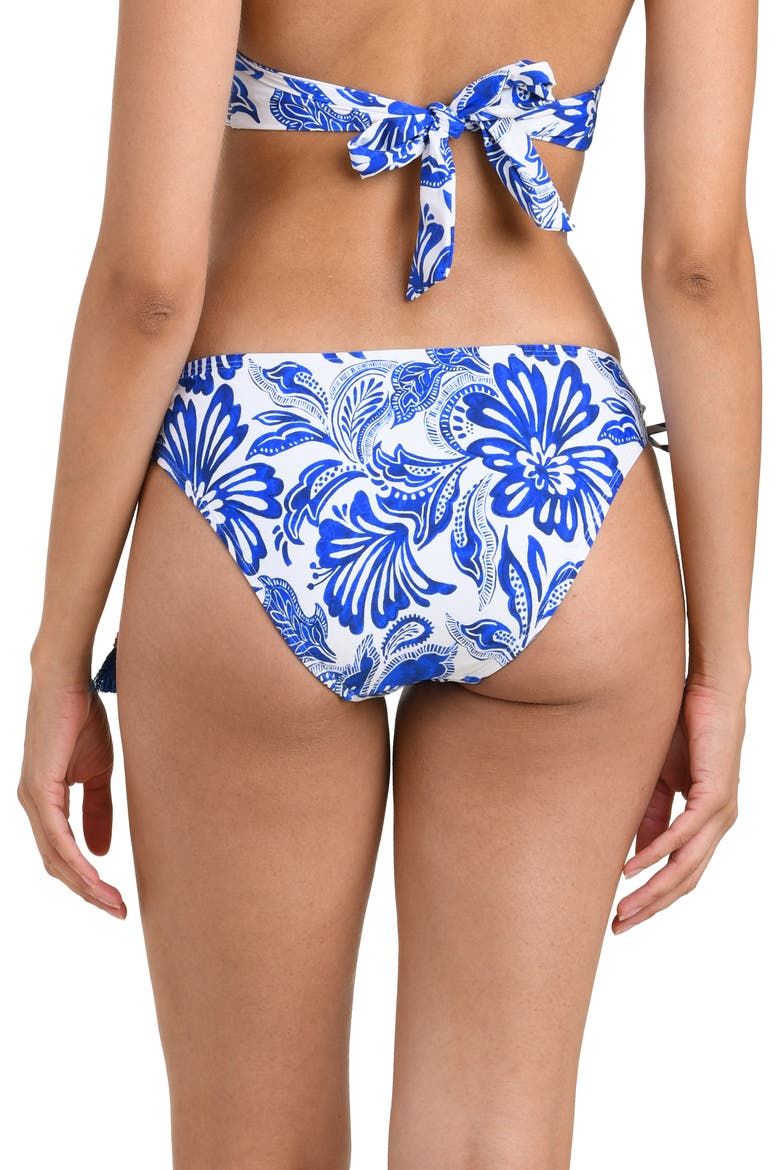 Botanical Brocade Side Tie Bikini Bottoms, Alternate, color, LAPIS