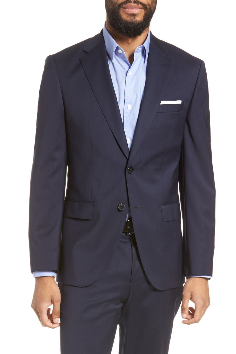 Johnstons/Lenon Regular Fit Solid Wool Suit, Alternate, color, NAVY