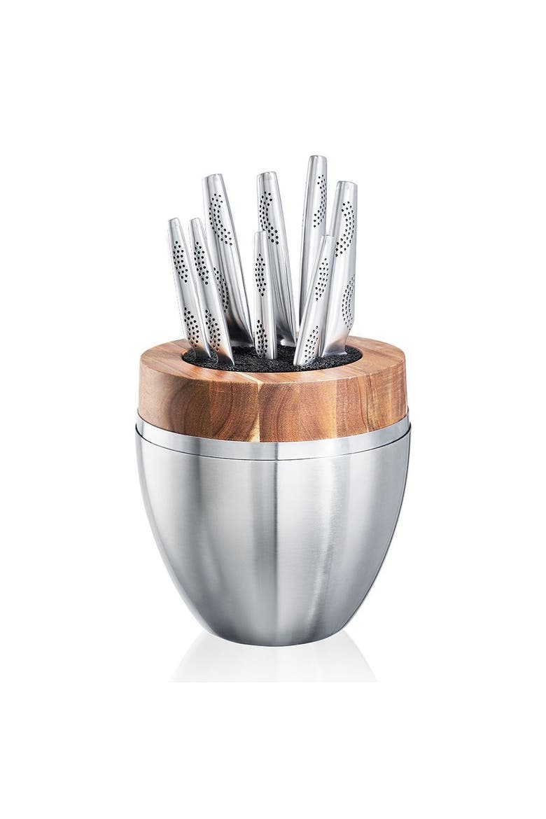 iD3® The Egg Knife Block 9 Piece, Alternate, color, Stainless Steel