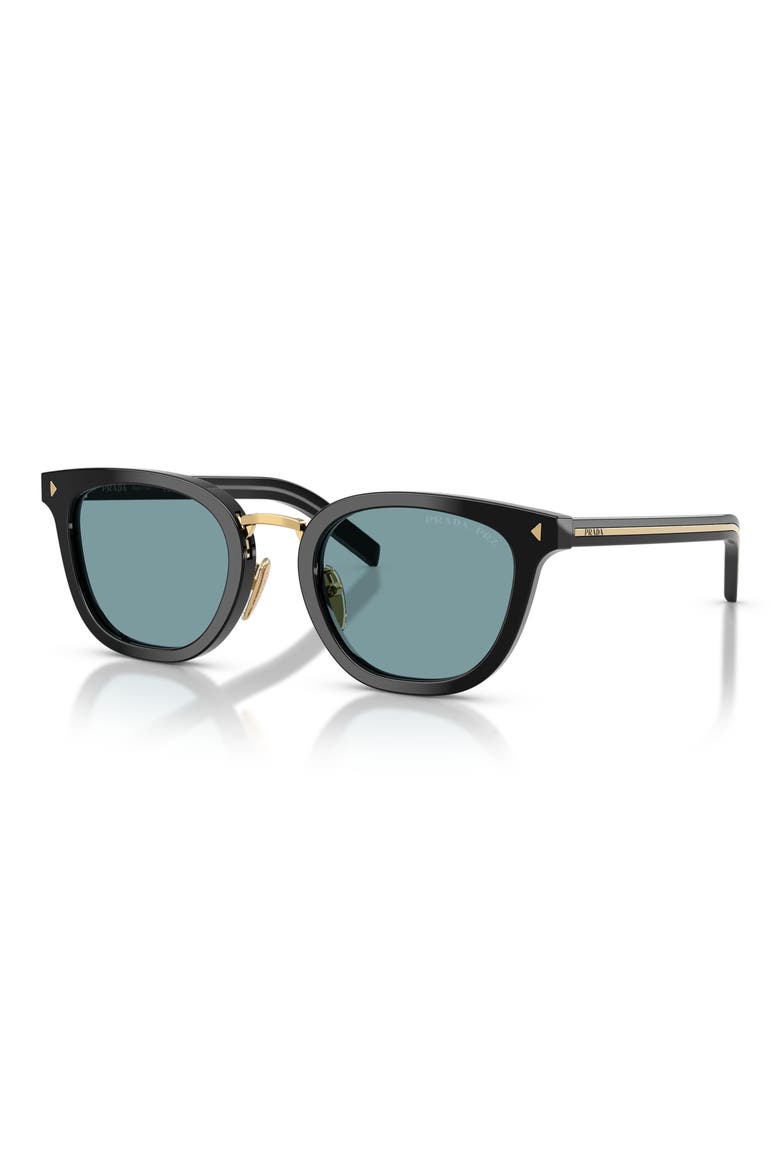 49mm Polarized Cat Eye Sunglasses, Alternate, color, BLACK / GREEN POLAR