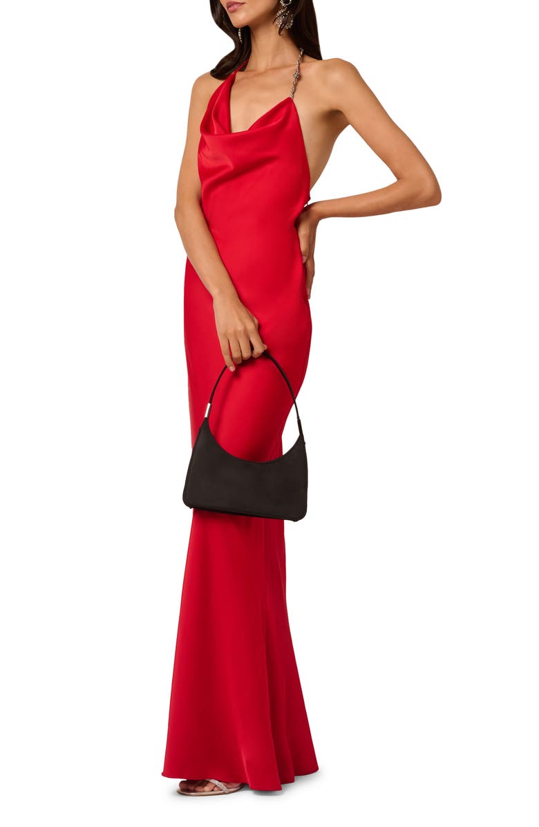 LIV FOSTER Sofia Rhinestone Strap Column Gown, Alternate, color, 