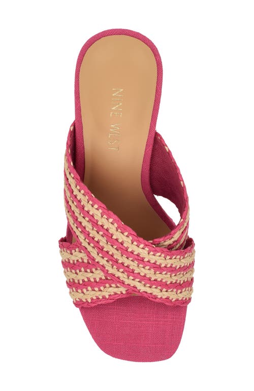 Nine West Novela Slide Sandal In Pink/natural