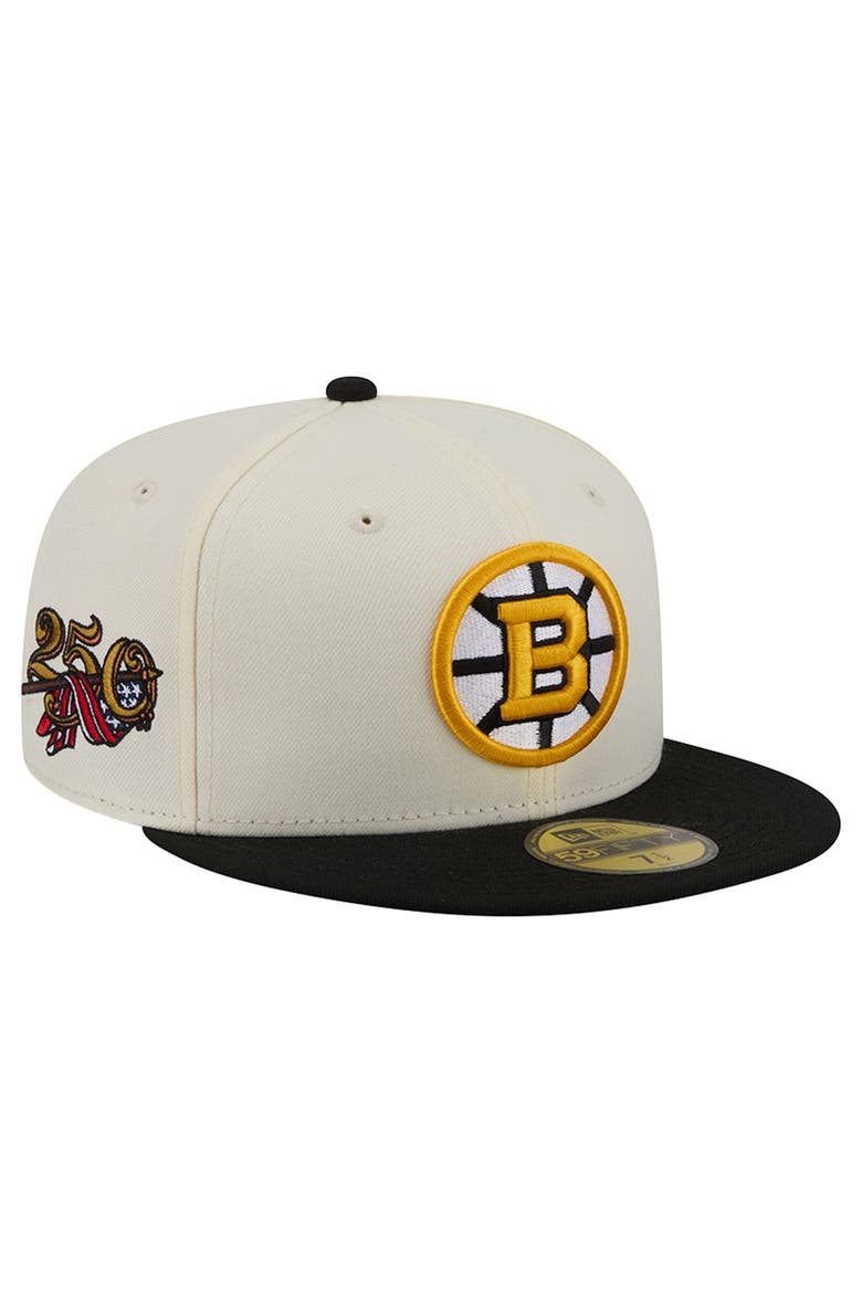 Men's New Era  Cream Boston Bruins 250th Anniversary of the United States Two-Tone 59FIFTY Fitted Hat, Main, color, Cream