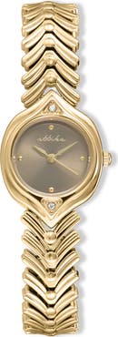 Ettika Round Case Chevron Strap Watch