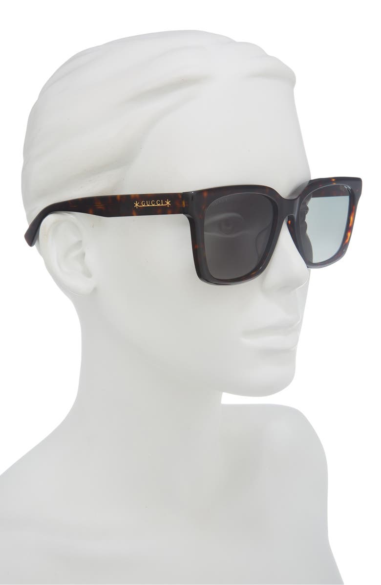 Gucci 56mm Square Sunglasses, Alternate, color, Havana Havana Green