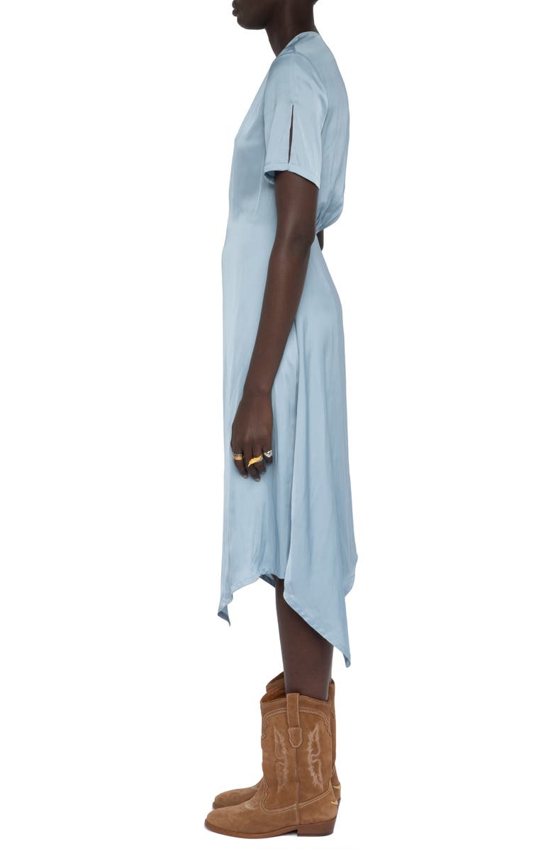 Zadig & Voltaire Reforme Satin Wrap Dress, Alternate, color, Sky