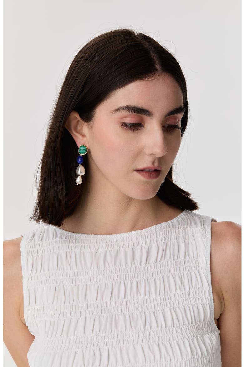 Baroque Drop Earrings, Alternate, color, PEARL TIDE