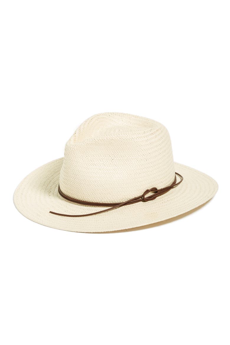 Packable Straw Fedora, Main, color, NATURAL