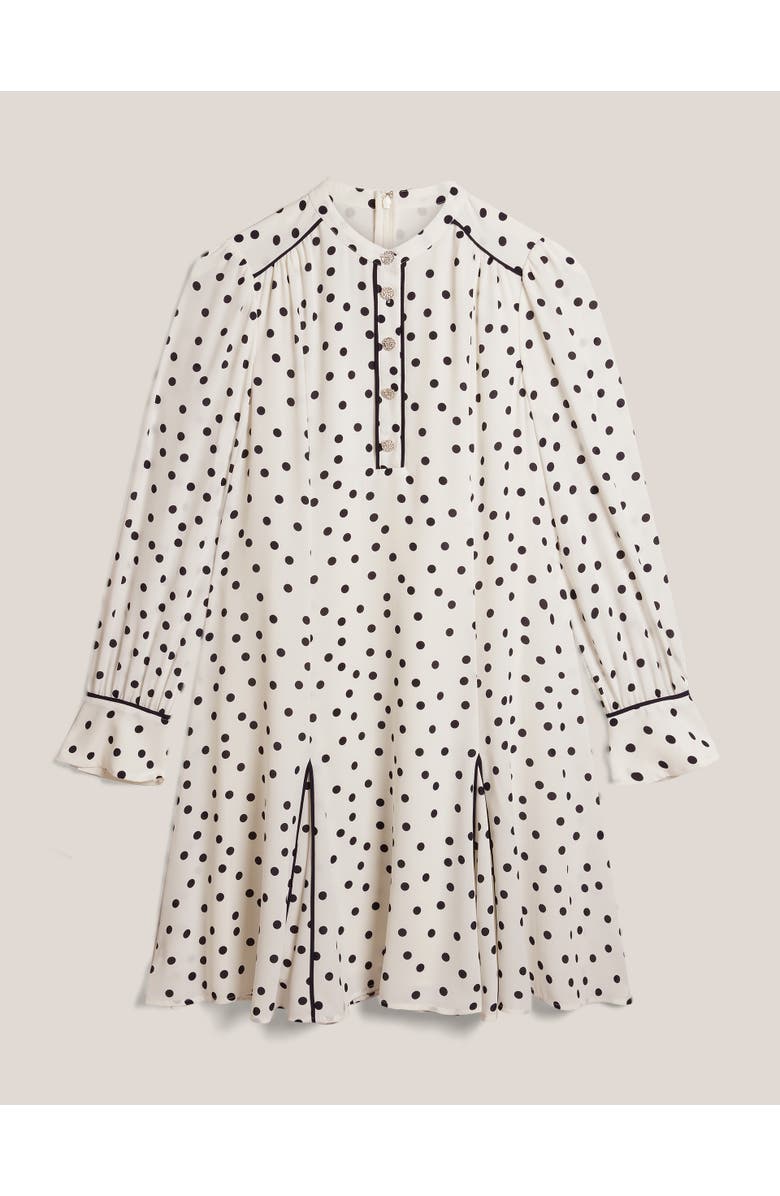 HOBBS LONDON Ruth Polka Dot Mini Dress, Alternate, color, Ivorymidnight
