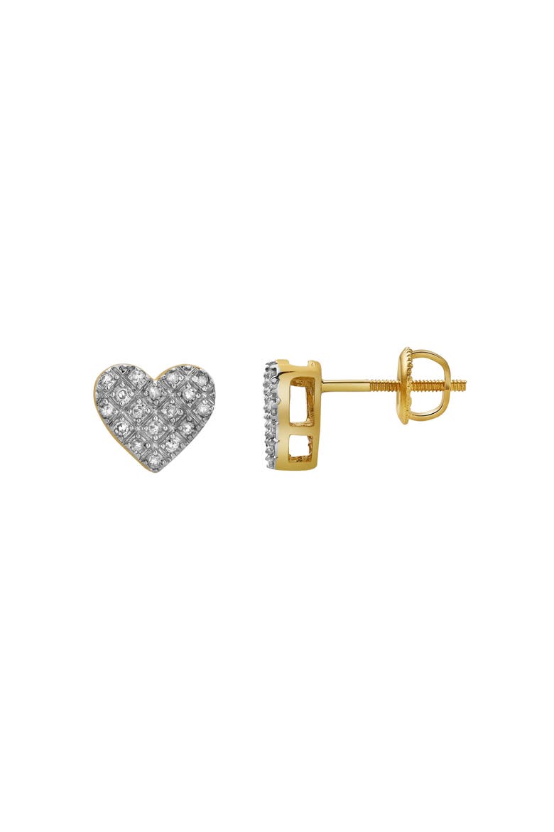 Vow 10K Yellow Gold Cluster Diamond Unisex Earrings - 0.14 Cts, Alternate, color, 10K Yellow Gold