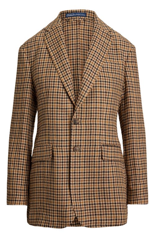 Polo Ralph Lauren Plaid Linen Blazer In Multi