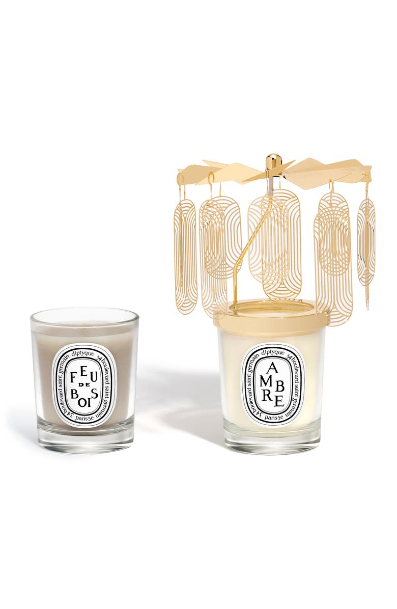 Diptyque Feu de Bois & Ambre (Fire Wood & Amber) Carousel Candle Set, Alternate, color,