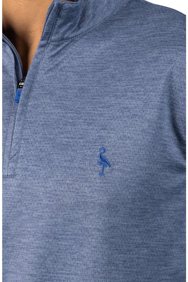 Mélange Mesh Performance Quarter Zip Pullover, Alternate, color, DENIM