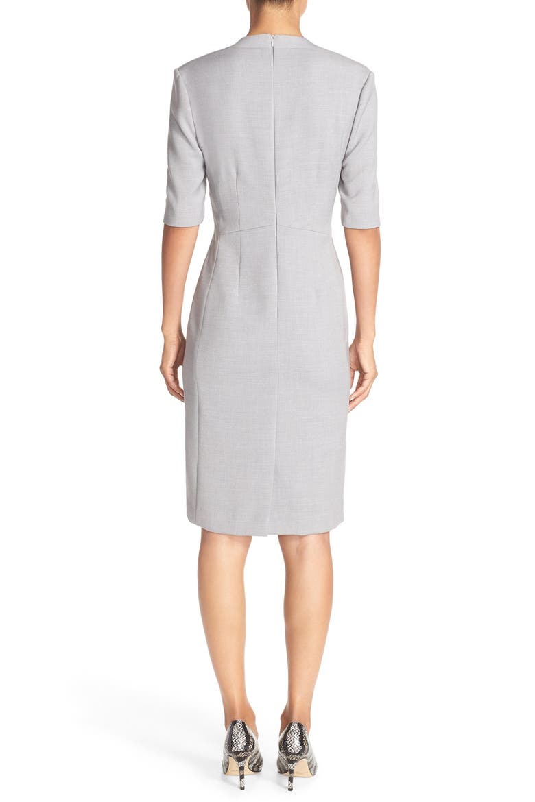 Mélange Woven Sheath Dress, Alternate, color, GREY