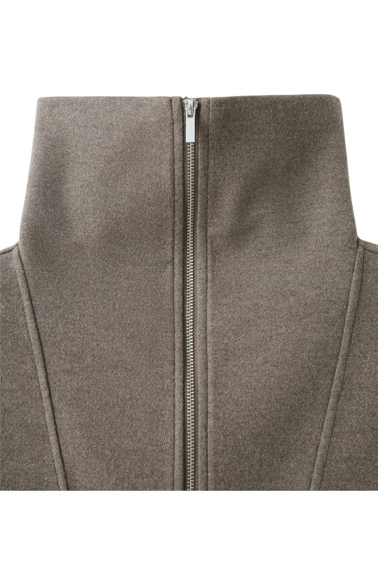 MANGO Half Zip Sweatshirt, Alternate, color, Medium Brown