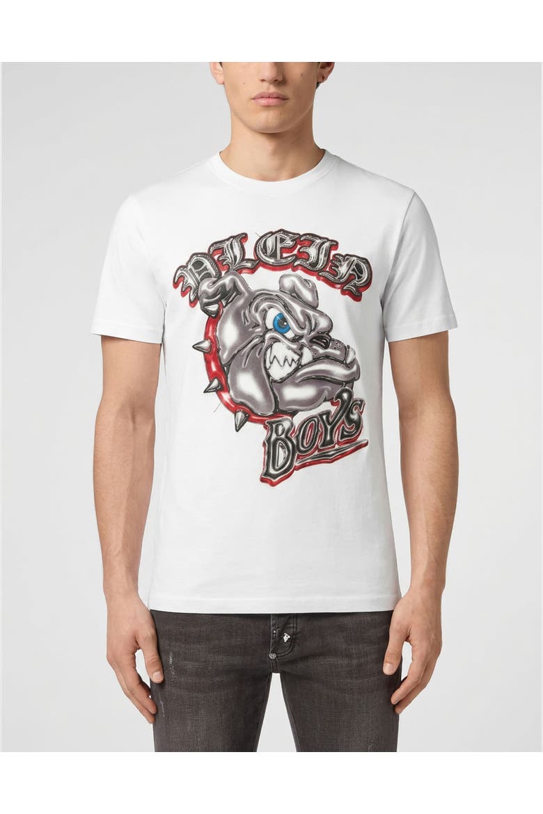 Jersey T-Shirt Bulldog Plein Boys Men, Main, color, white