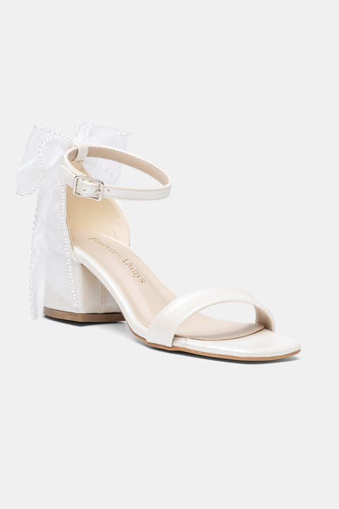 Floraya Bow Block Heel Bridal Sandal