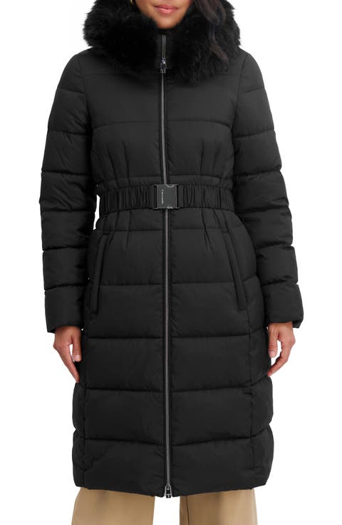 Emily Faux Fur Trim Hooded Puffer Coat