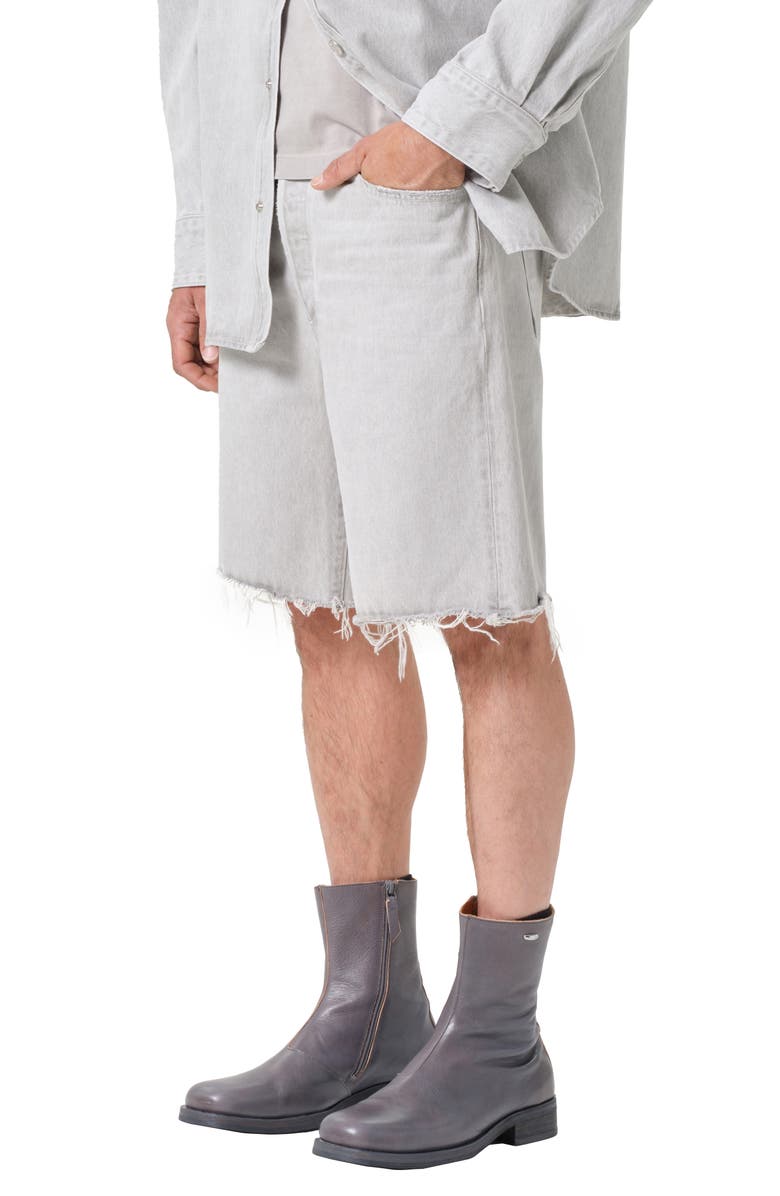 AGOLDE Anson Raw Hem Denim Shorts, Alternate, color, Coin