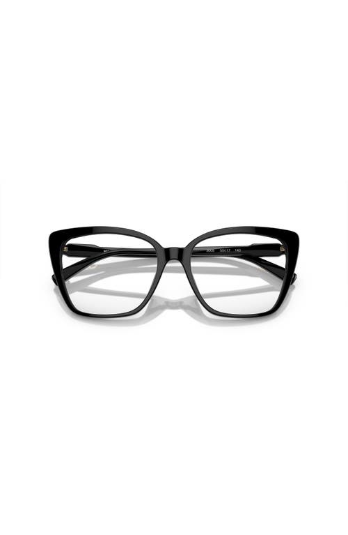Michael Kors 53mm Square Optical Glasses In Black