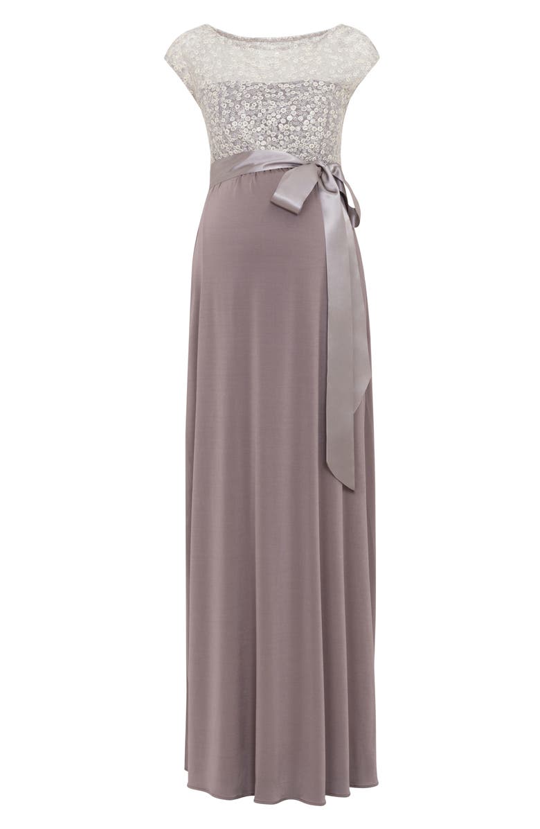 Tiffany Rose Mia Lace & Jersey Maternity Gown, Alternate, color, 