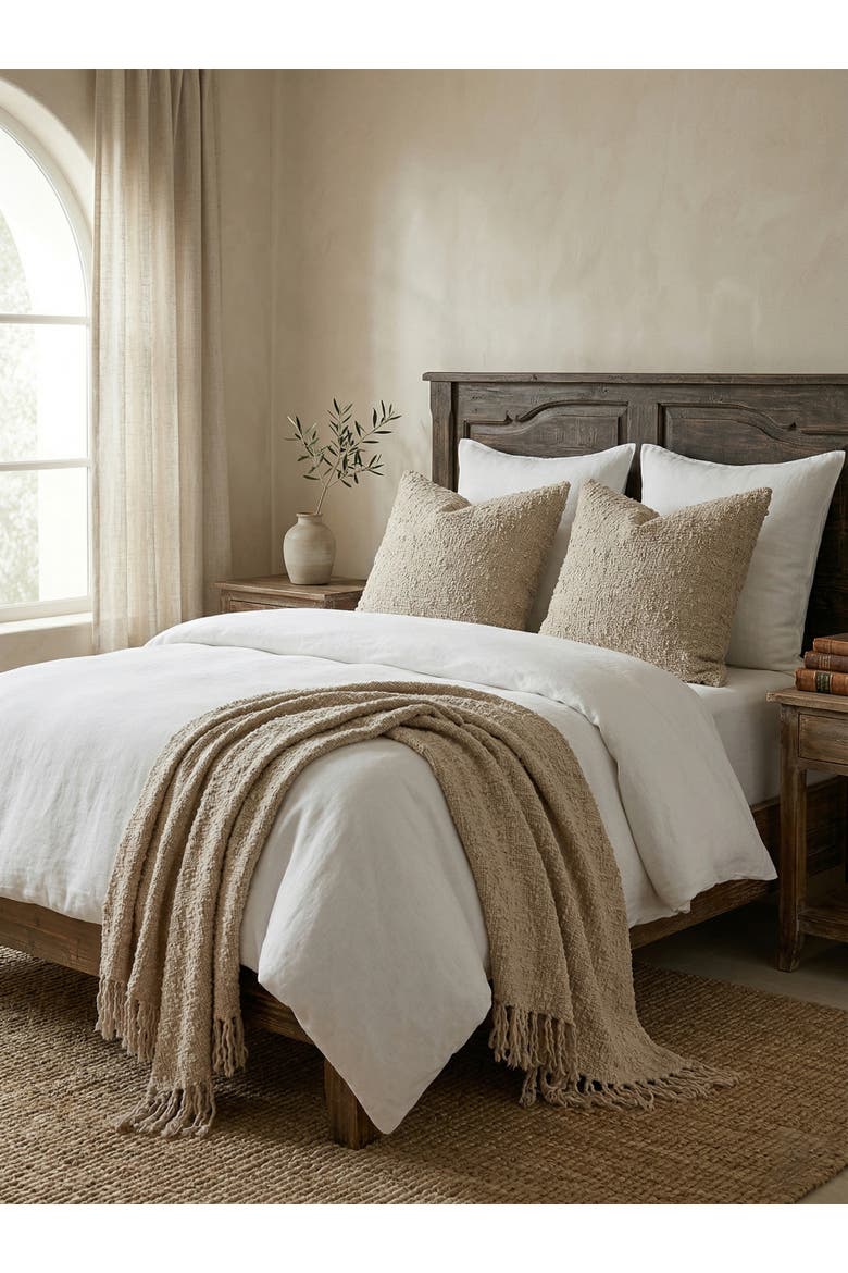 Cozy Cotton Boucle Pillow Cover Only, Alternate, color, Beige