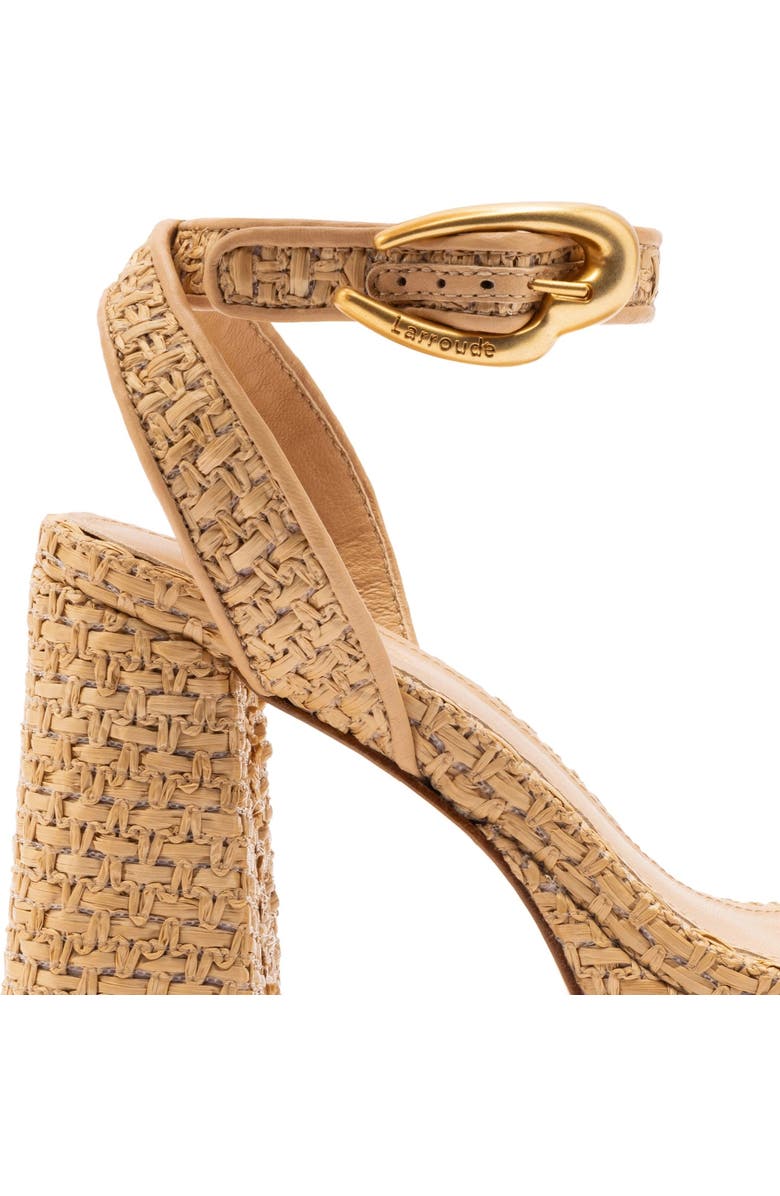 Larroudé Dolly Verona Sandal, Alternate, color, Beige Leather And Raffia