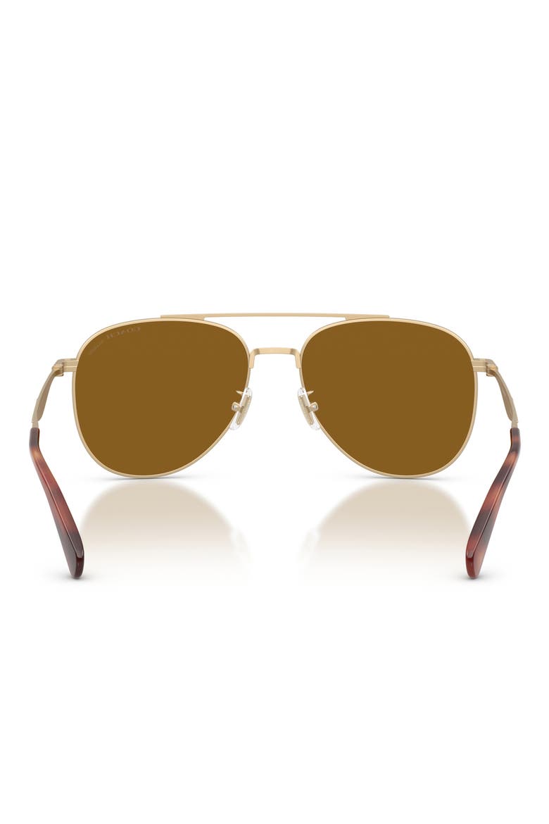 58mm Polarized Pilot Sunglasses, Alternate, color, SATIN LIGHT GOLD / BROWN SOLID POLAR