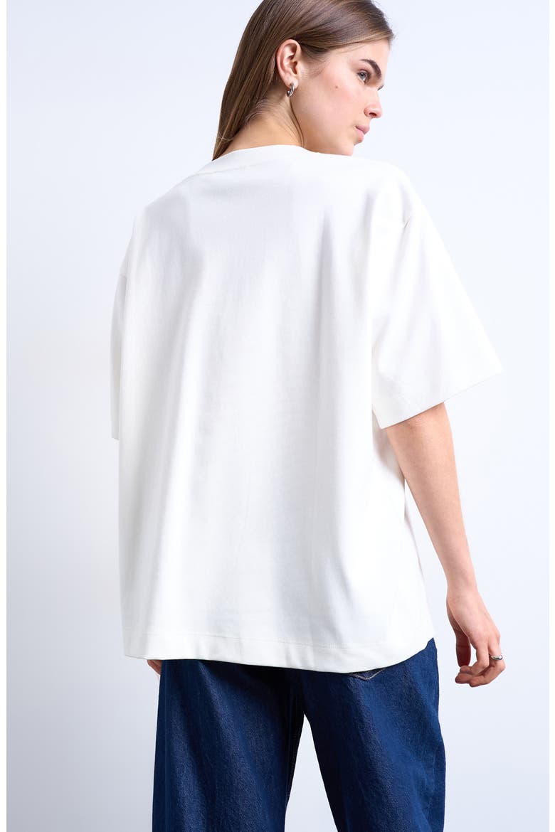 Drop Shoulder V-Neck Tee, Alternate, color, WHITE
