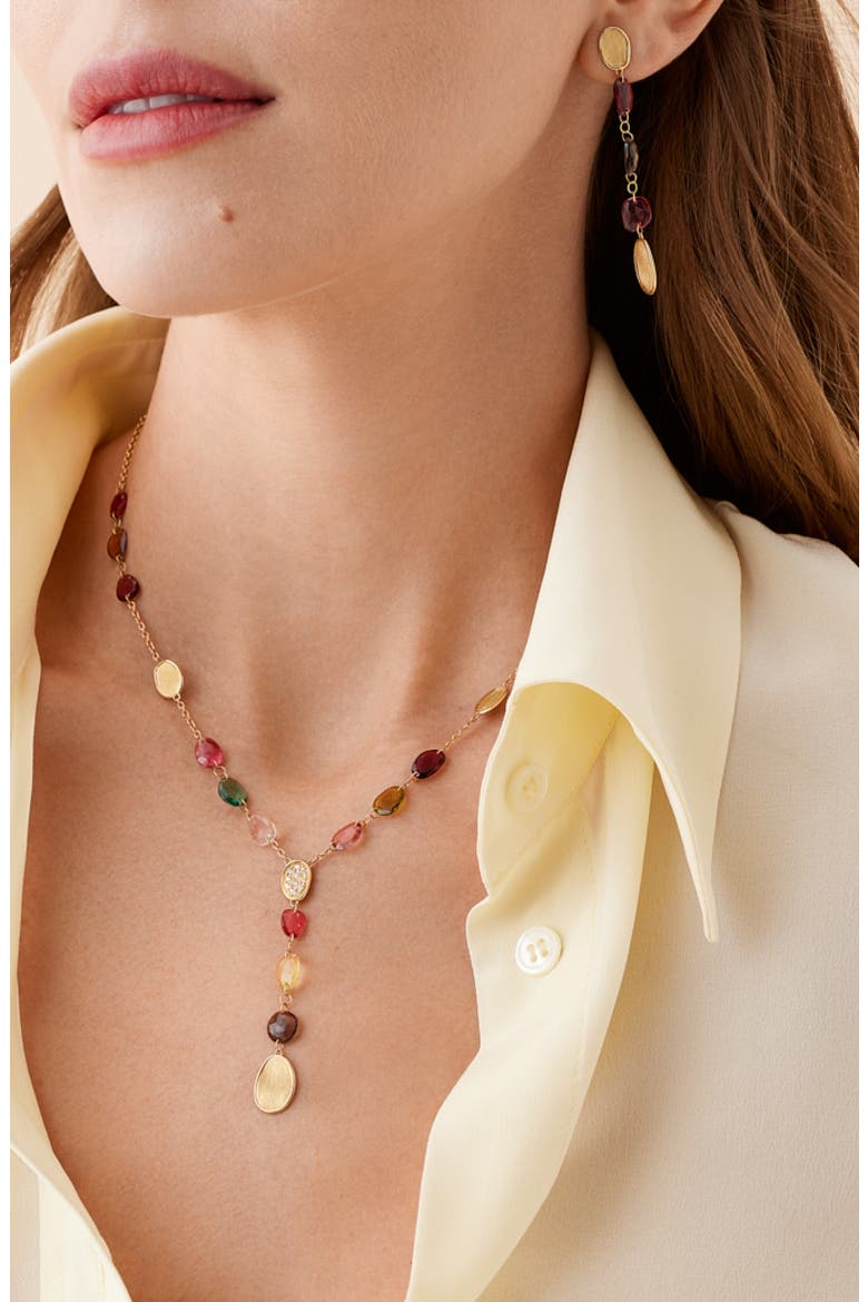 Lunaria Tourmaline & Pavé Diamond Y-Necklace, Alternate, color, GOLD