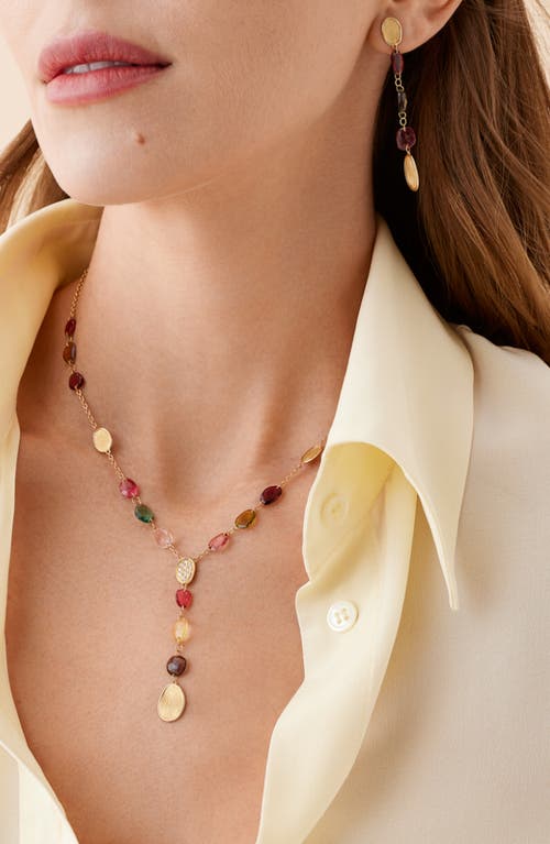 Marco Bicego 18k Yellow Gold Lunaria Tourmaline Multicolor Tourmaline & Diamond Lariat Necklace, 16.5-18 In Gold