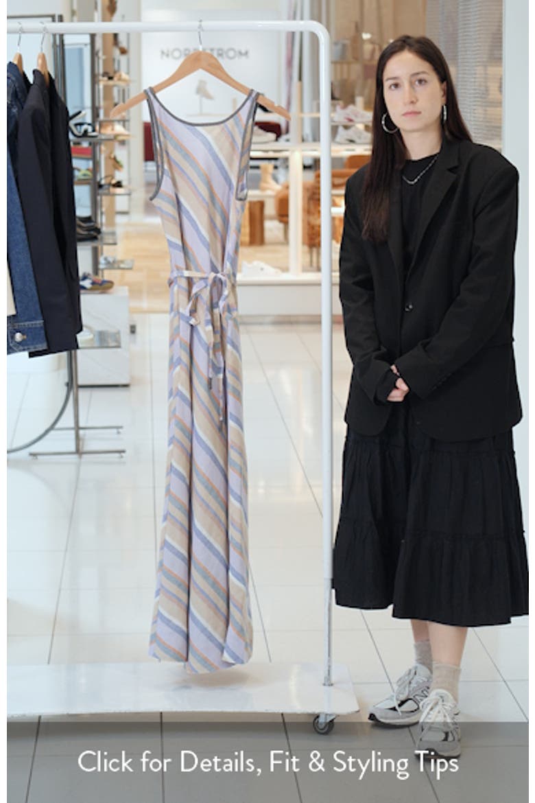 Margie Diagonal Stripe Cotton & Linen Maxi Dress video