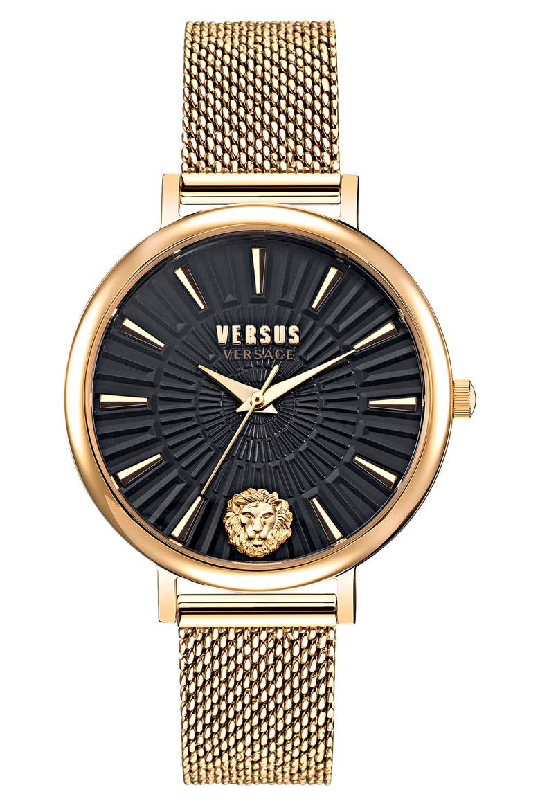 Mar Vista Mesh Strap Watch, 34mm, Main, color, IP YELLOW GOLD