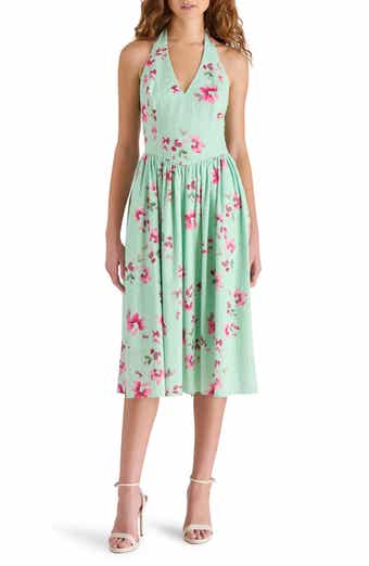 Steve Madden Ressi Floral Cotton Eyelet Halter Dress