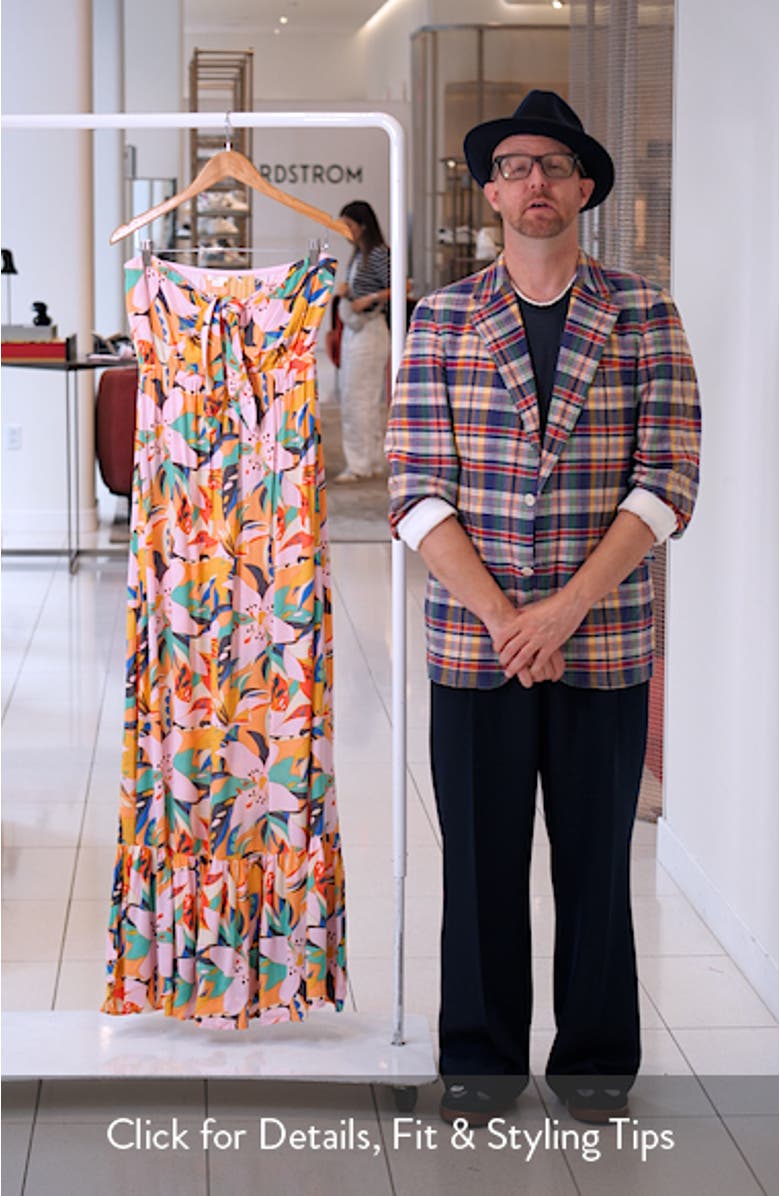 Isadora Floral Strapless Maxi Dress, sales video thumbnail