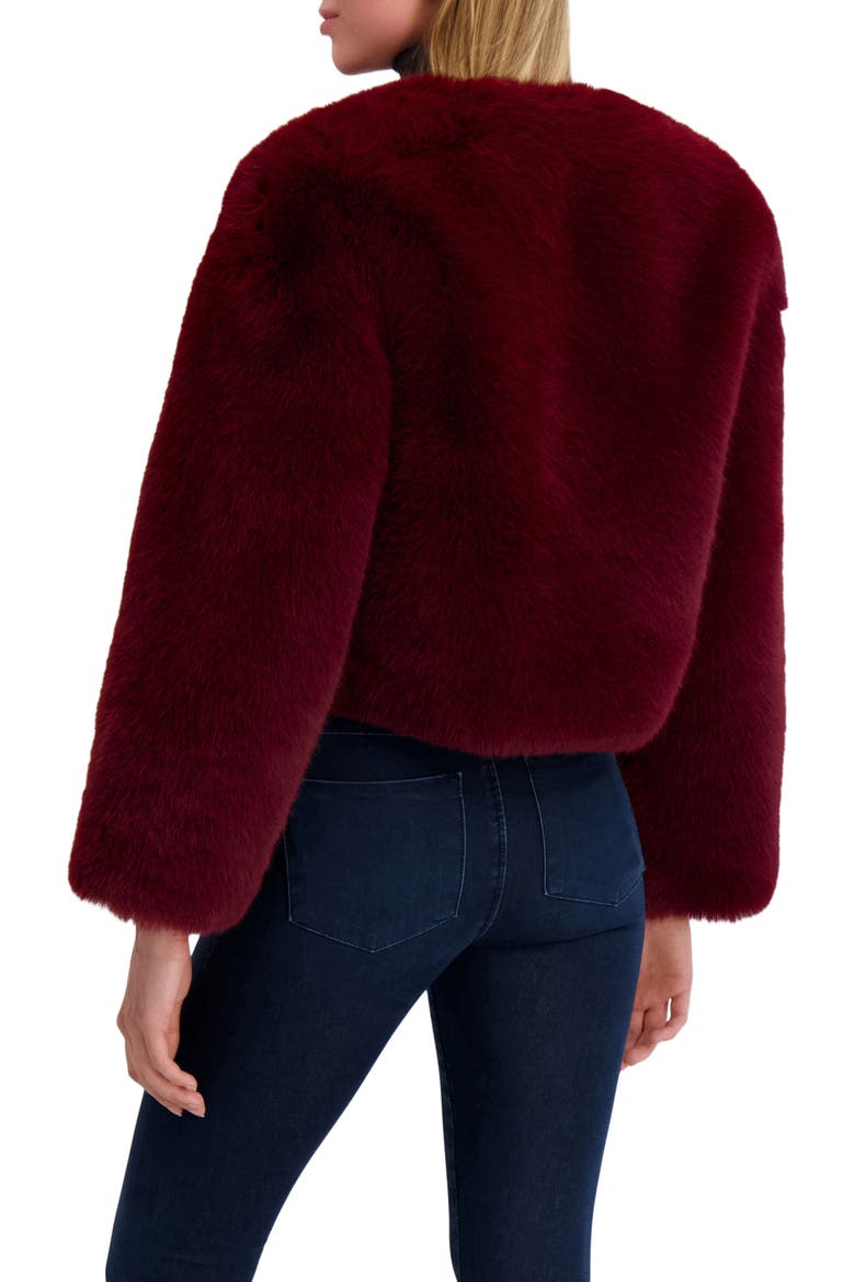 Fur-Free Fox (Faux Fur) Bolero, Alternate, color, WINE