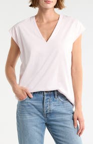 FRAME Pima Cotton V-Neck Tee