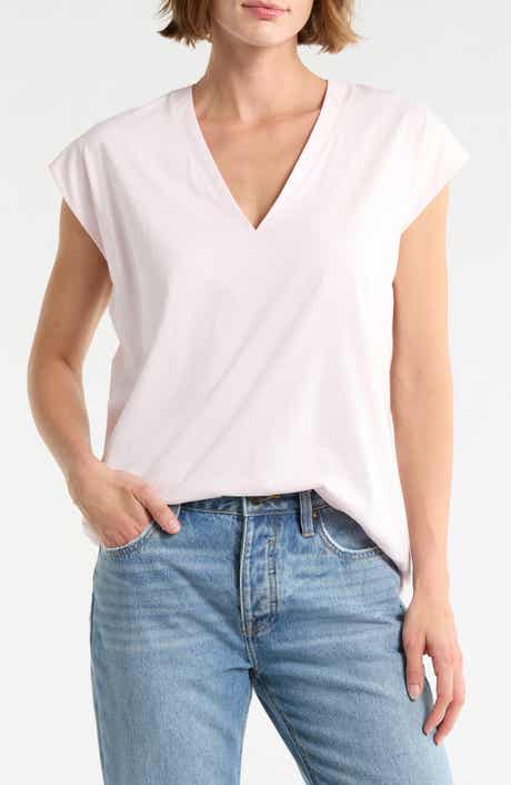 FRAME Pima Cotton V-Neck Tee