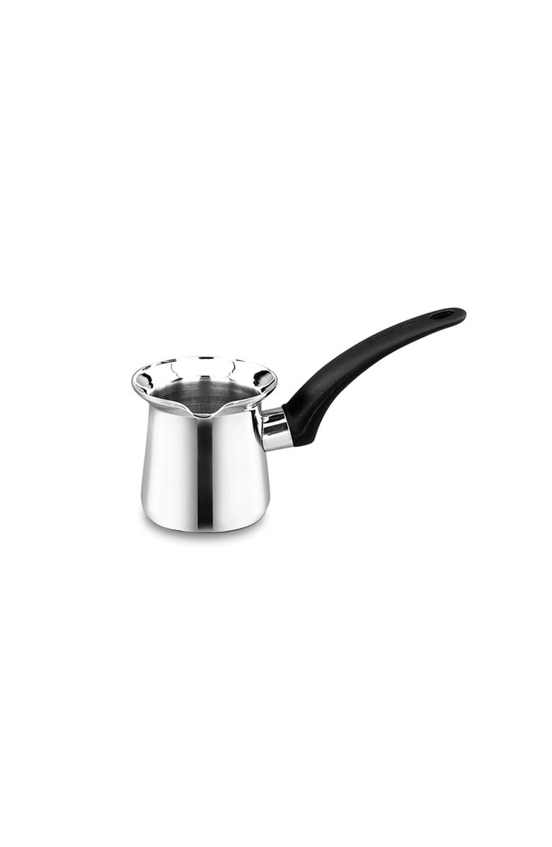 Korkmaz Orbit 6 Ounce Stainless Steel Turkish Coffee Pot, Main, color, Metallic Silver